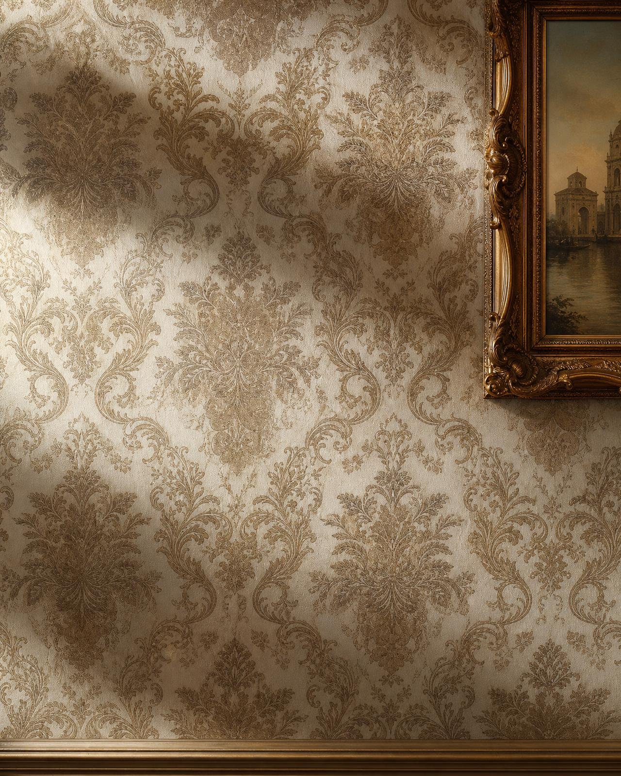 Damask wallpaper detail