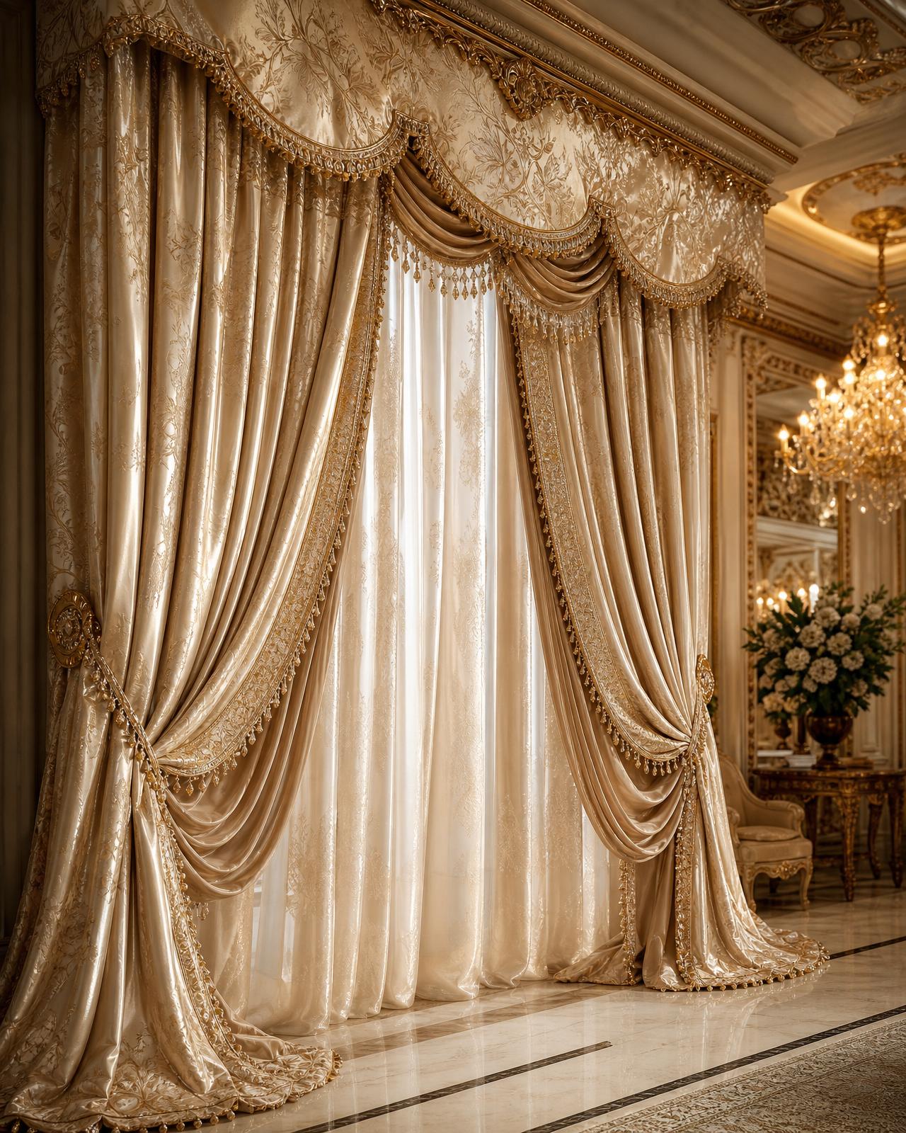 Bespoke drapery in a Dubai penthouse